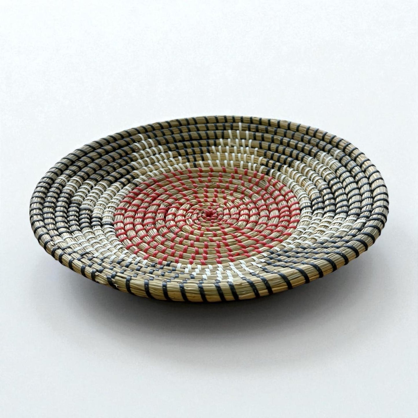 Hasır Dekoratif Sepet Siyah-Beyaz-Kırmızı