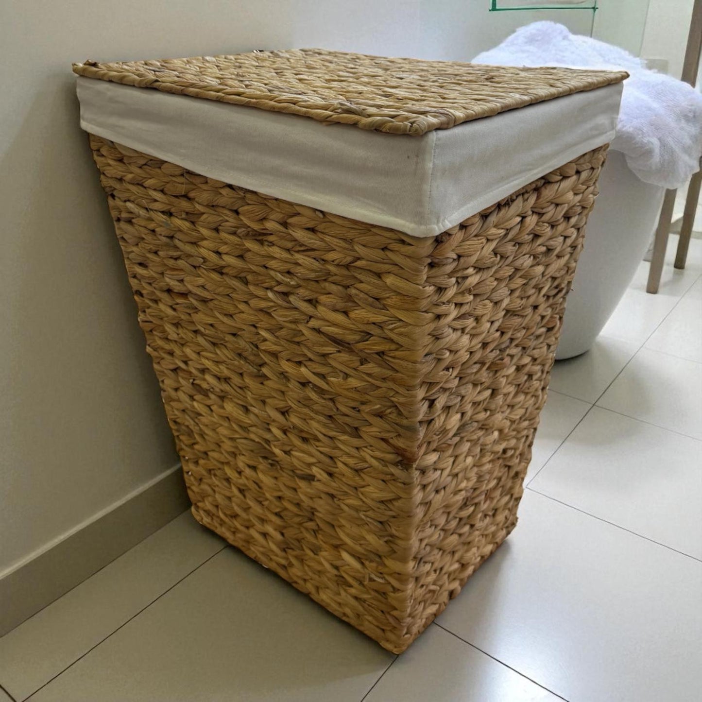 Hasır  El Örgüsü Hasır  Dekoratif Dikdörtgen  Çamaşır  Saklama Sepeti