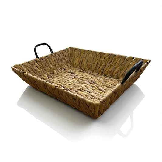 Doğal Hasır Dikdörtgen Tepsi – El Yapımı Servis ve Dekor Tepsisi