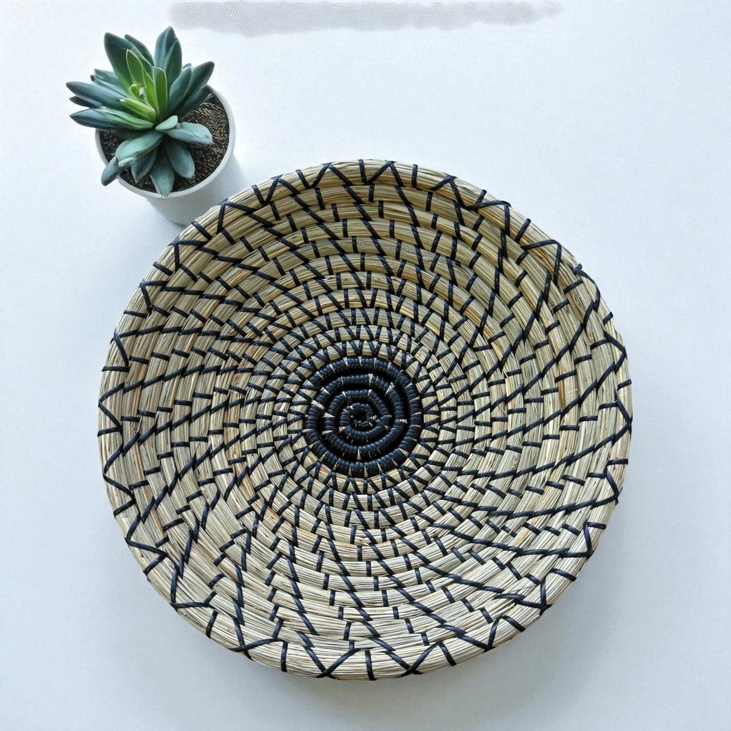 Hasır Dekoratif Sepet  Siyah