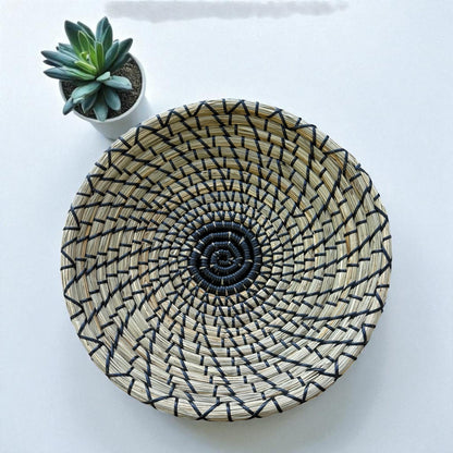 Hasır Dekoratif Sepet  Siyah