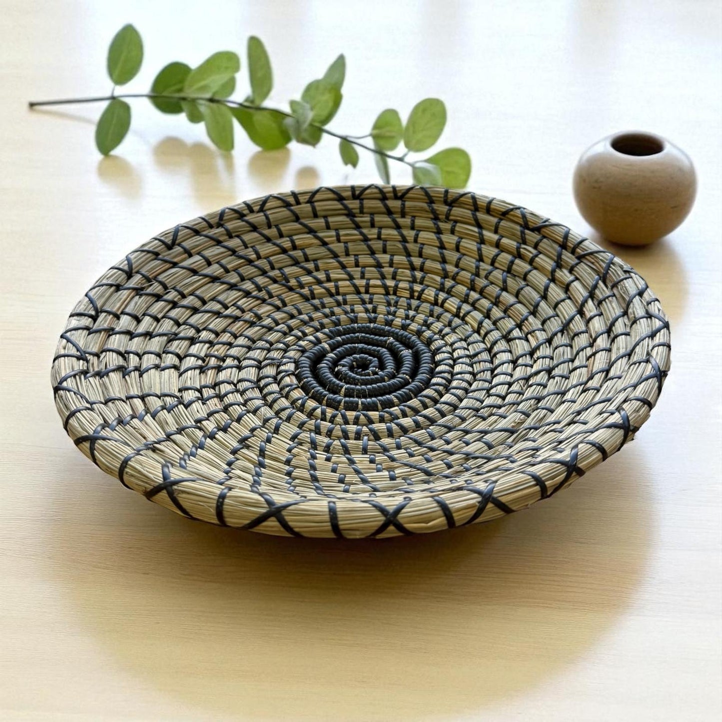 Hasır Dekoratif Sepet  Siyah