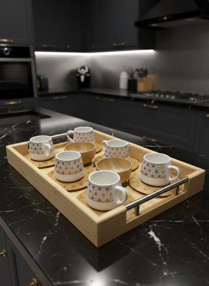 Bambu Özel Yapım Kahve Keyif Seti – Zarafet ve Misafirperverliğin Simgesi