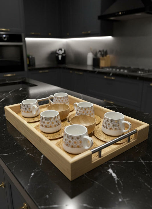 Bambu Özel Yapım Kahve Keyif Seti – Zarafet ve Misafirperverliğin Simgesi