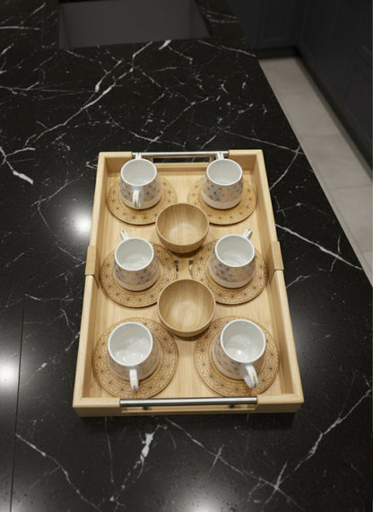 Bambu Özel Yapım Kahve Keyif Seti – Zarafet ve Misafirperverliğin Simgesi