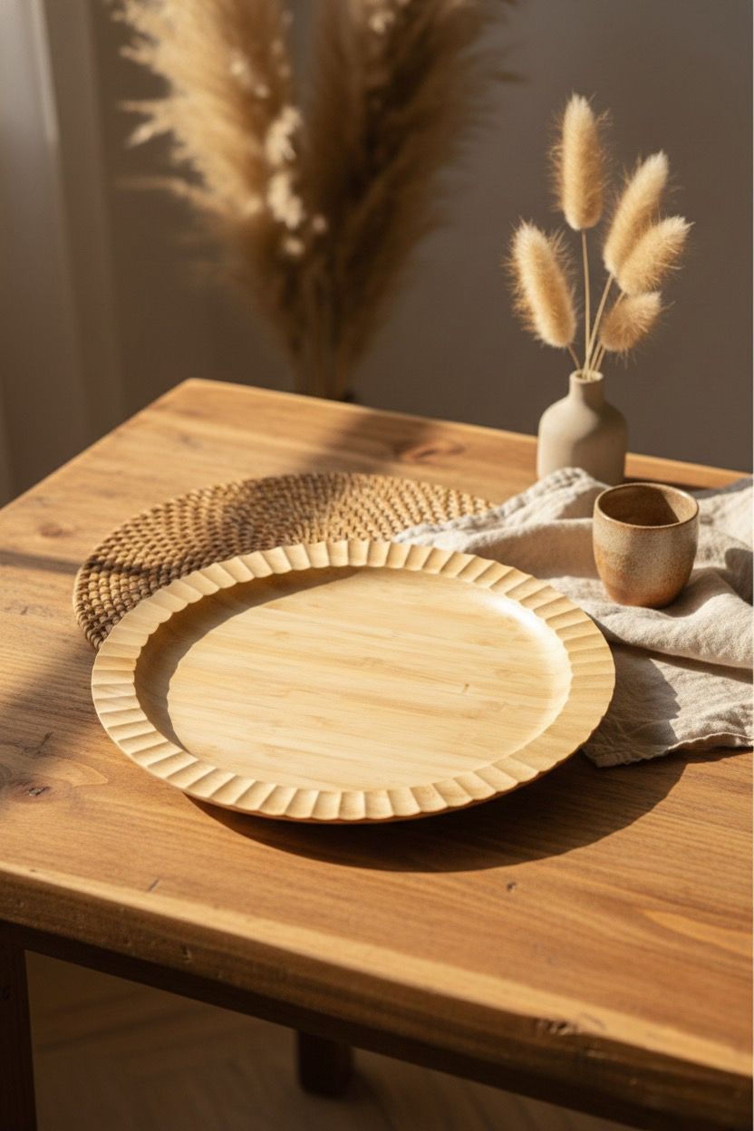 Bambu Oval Servis Tabağı Seti – Doğal Ahşap Şık Sunum Tabakları (Farklı Boylarda)