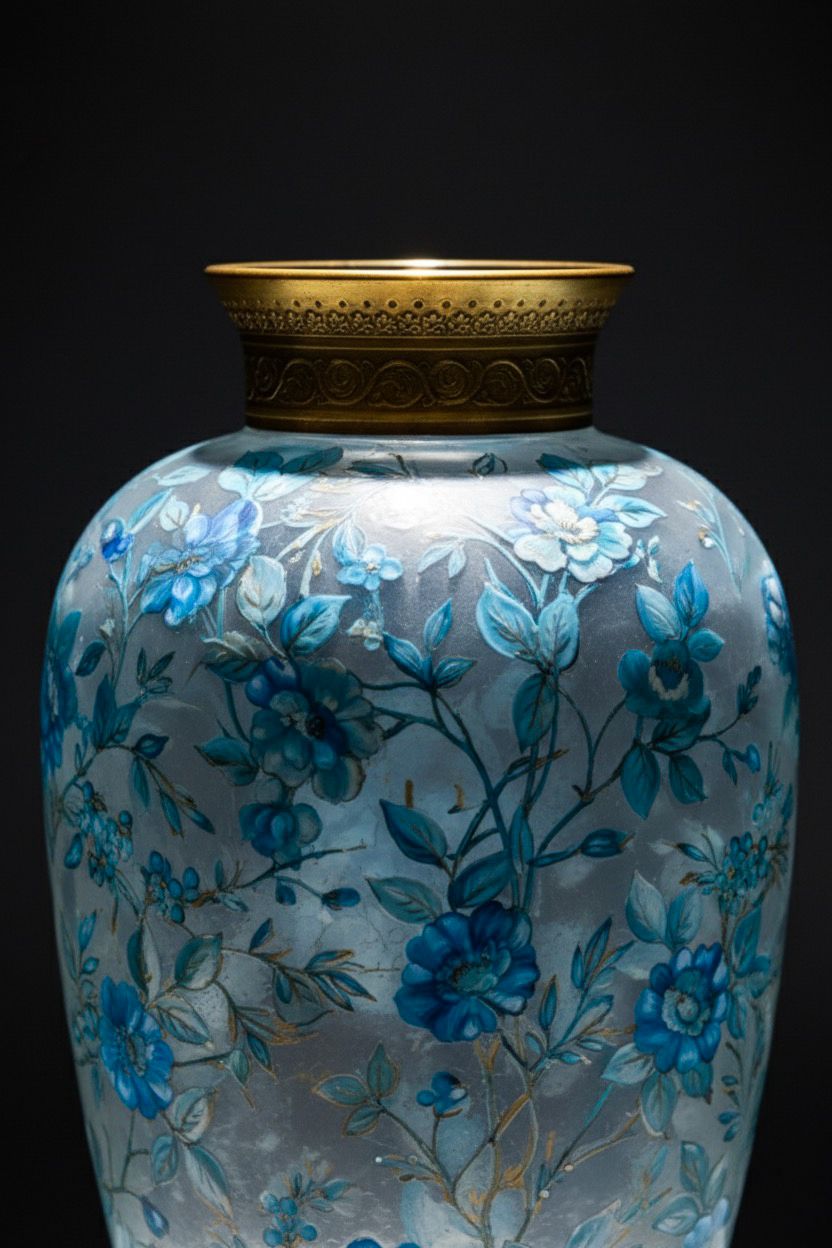 50 Yıllık Osmanlı Tarzı Altın İşlemeli Koleksiyonluk Vazo – El Dekorlu Geniş Form