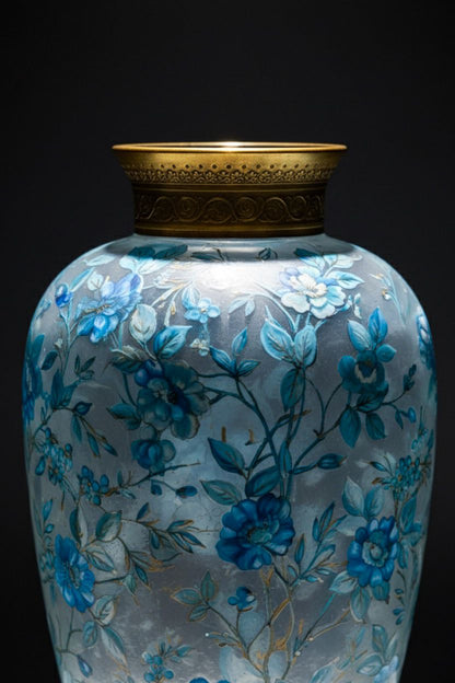 50 Yıllık Osmanlı Tarzı Altın İşlemeli Koleksiyonluk Vazo – El Dekorlu Geniş Form