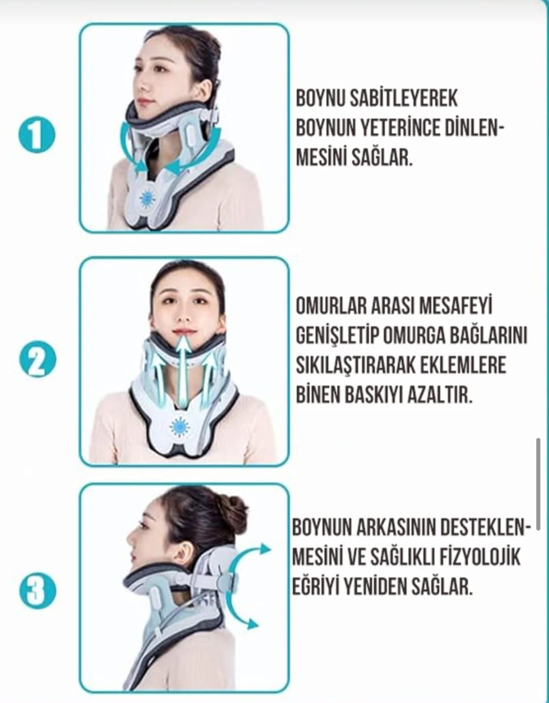 Yarı Otomatik Kumandalı Ortopedik Boyun Masaj Cihazı – Boyun Fıtığı ve Ağrı Giderici Boyunluk