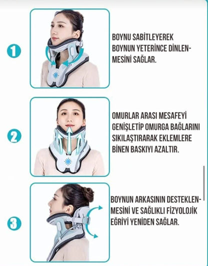 Yarı Otomatik Kumandalı Ortopedik Boyun Masaj Cihazı – Boyun Fıtığı ve Ağrı Giderici Boyunluk