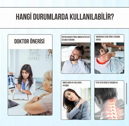 Yarı Otomatik Kumandalı Ortopedik Boyun Masaj Cihazı – Boyun Fıtığı ve Ağrı Giderici Boyunluk