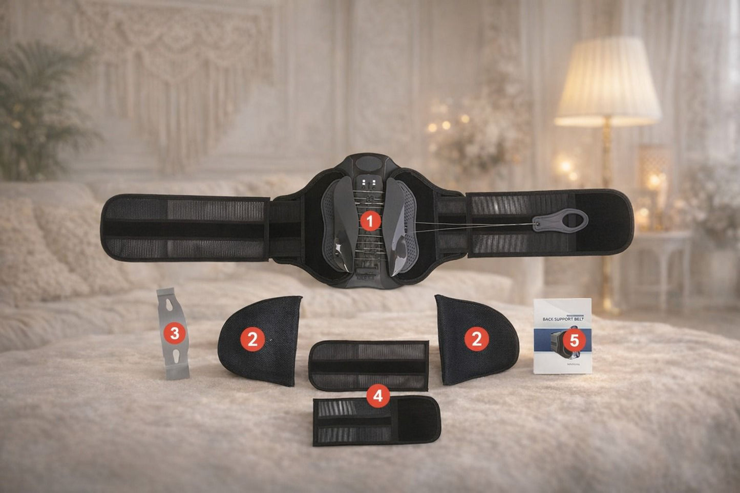 Masajlı Bel & Karın Korsesi | Ayarlanabilir, Bel ve Karın Destekleyici Masaj Kemeri