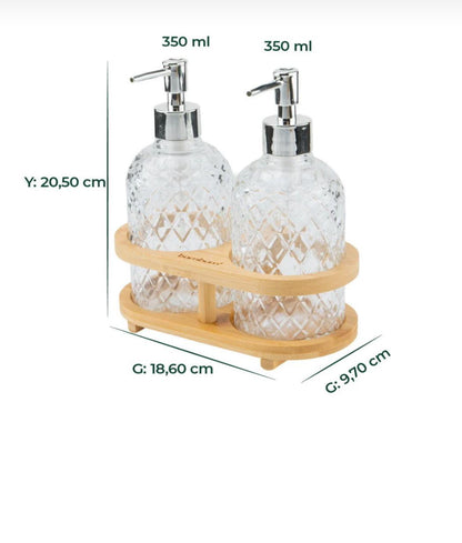 Bambu Standlı 2'li Sabunluk Seti