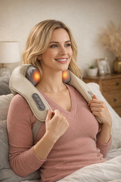 Isıtmalı Yoğurma Boyun Masaj Aleti | Boyun ve Omuz İçin Şarjlı, Kablosuz Rahatlatıcı Masaj Cihazı