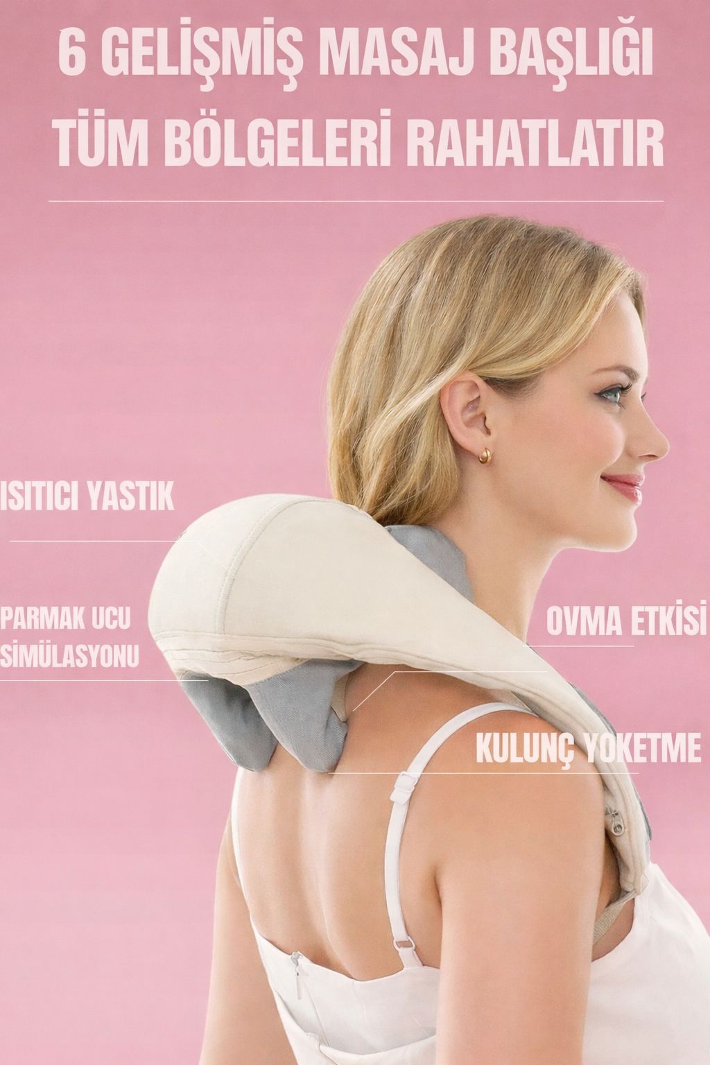 Isıtmalı Yoğurma Boyun Masaj Aleti | Boyun ve Omuz İçin Şarjlı, Kablosuz Rahatlatıcı Masaj Cihazı