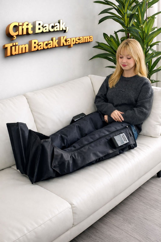 Hava Basınçlı 5 Odalı Ayak Tüm Bacak Giyilebilir Lenf Drenaj Masaj Aleti (ÇİFT BACAK)