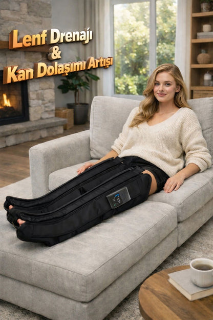Hava Basınçlı 5 Odalı Ayak Tüm Bacak Giyilebilir Lenf Drenaj Masaj Aleti (ÇİFT BACAK)