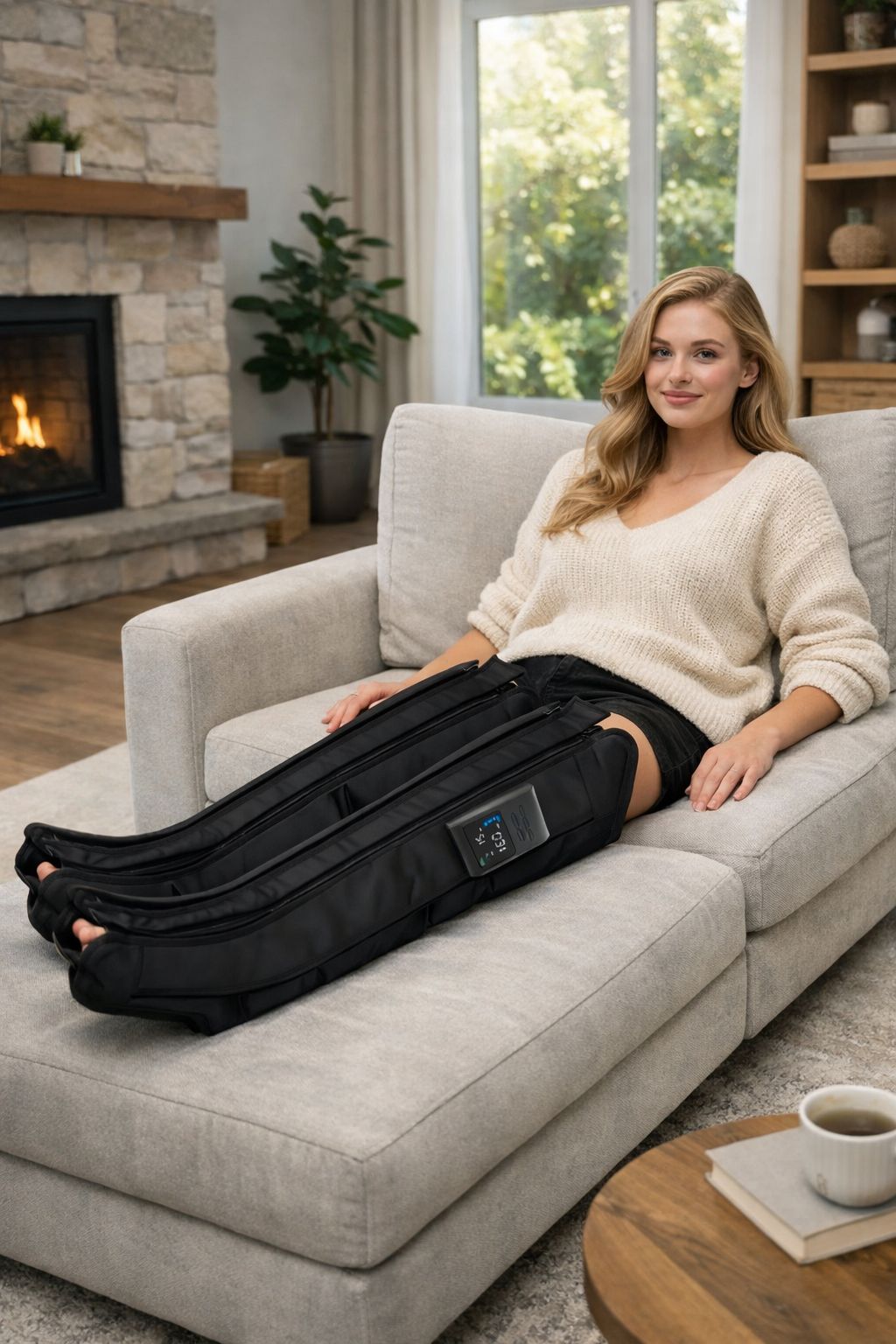 Hava Basınçlı 5 Odalı Ayak Tüm Bacak Giyilebilir Lenf Drenaj Masaj Aleti (ÇİFT BACAK)