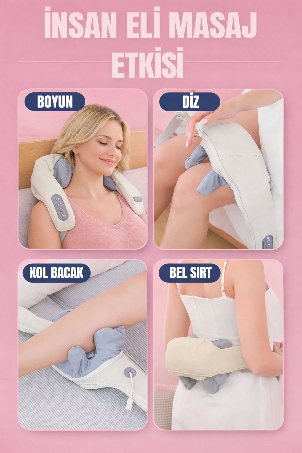 Isıtmalı Yoğurma Boyun Masaj Aleti | Boyun ve Omuz İçin Şarjlı, Kablosuz Rahatlatıcı Masaj Cihazı