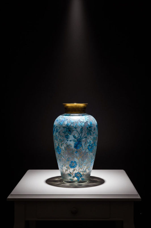 50 Yıllık Osmanlı Tarzı Altın İşlemeli Koleksiyonluk Vazo – El Dekorlu Geniş Form