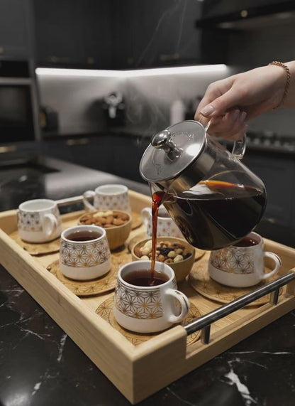 Bambu Özel Yapım Kahve Keyif Seti – Zarafet ve Misafirperverliğin Simgesi