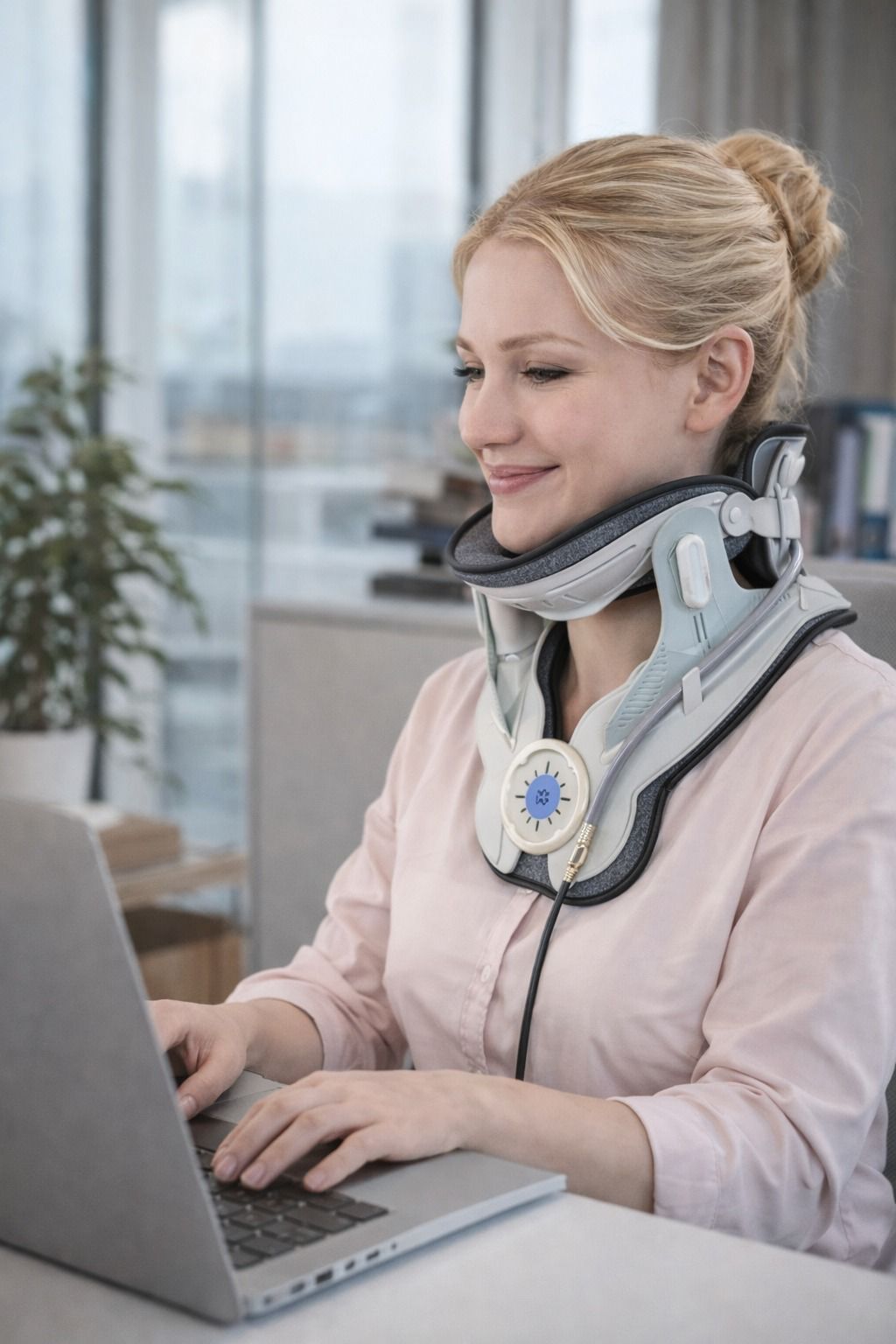 Yarı Otomatik Kumandalı Ortopedik Boyun Masaj Cihazı – Boyun Fıtığı ve Ağrı Giderici Boyunluk